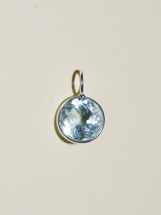 Koi Pond Aquamarine Round Cut Charm in Sterling Silver