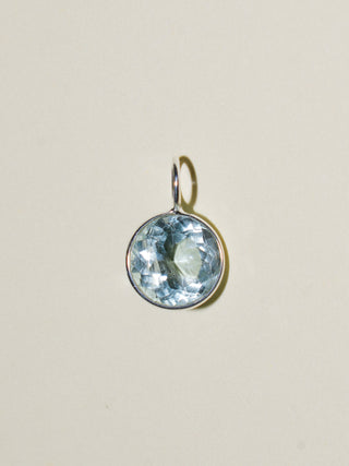 Koi Pond Aquamarine Round Cut Charm in Sterling Silver