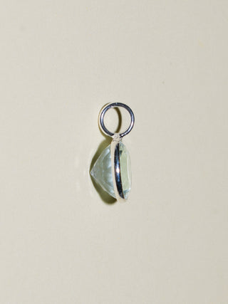 Koi Pond Aquamarine Round Cut Charm in Sterling Silver
