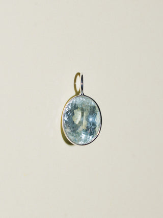 Happiness Aquamarine Oval Cut Charm in Sterling Silver