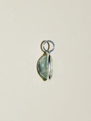 Happiness Aquamarine Oval Cut Charm in Sterling Silver