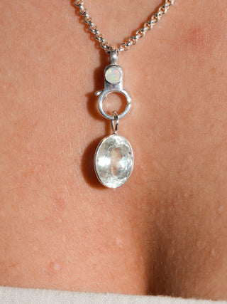 Happiness Aquamarine Oval Cut Charm in Sterling Silver