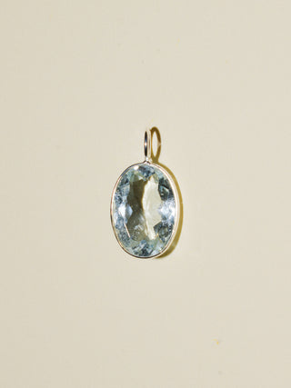 On Ice Please Aquamarine Oval Cut Charm in White 14k Gold