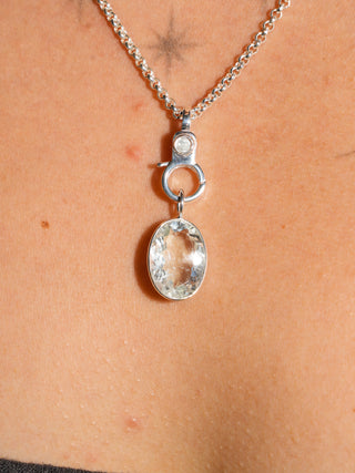 On Ice Please Aquamarine Oval Cut Charm in White 14k Gold