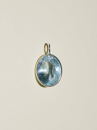 Flashback Aquamarine Oval Cut Charm in Sterling Silver