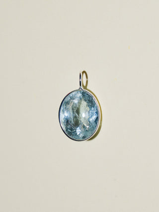 Flashback Aquamarine Oval Cut Charm in Sterling Silver