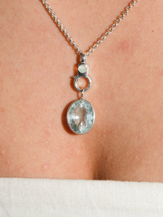 Flashback Aquamarine Oval Cut Charm in Sterling Silver
