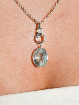 Flashback Aquamarine Oval Cut Charm in Sterling Silver
