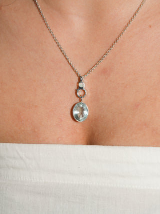 Flashback Aquamarine Oval Cut Charm in Sterling Silver