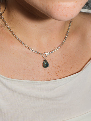 Squeaky Clean Fluorite Teardrop Cut Charm in Sterling Silver