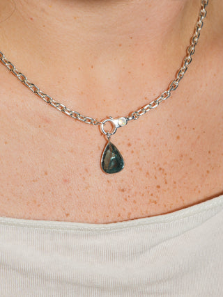 Squeaky Clean Fluorite Teardrop Cut Charm in Sterling Silver