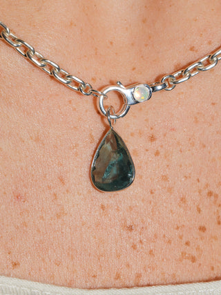 Squeaky Clean Fluorite Teardrop Cut Charm in Sterling Silver