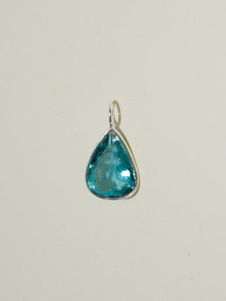 Squeaky Clean Fluorite Teardrop Cut Charm in Sterling Silver