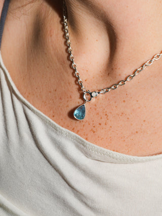 Feeling Coy Fluorite Teardrop Cut Charm in Sterling Silver