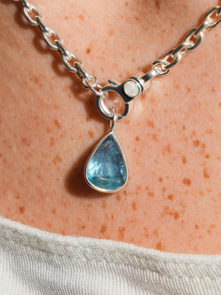 Feeling Coy Fluorite Teardrop Cut Charm in Sterling Silver