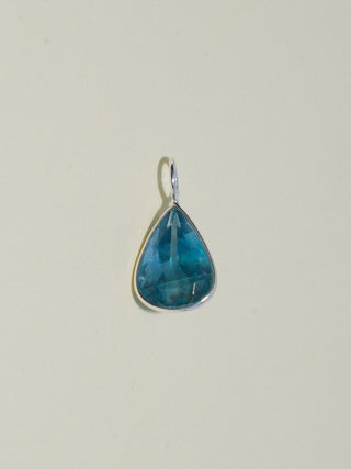 Feeling Coy Fluorite Teardrop Cut Charm in Sterling Silver