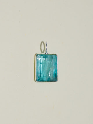 Sushi Boat Fluorite Emerald Cut Charm in Sterling Silver