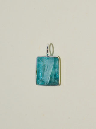 Sushi Boat Fluorite Emerald Cut Charm in Sterling Silver