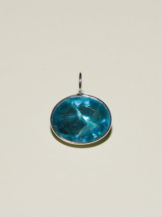 Chasing Light Fluorite East West Oval Cut Charm in Sterling Silver
