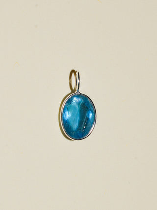 Blue Rass Fluorite Oval Cut Charm in Sterling Silver