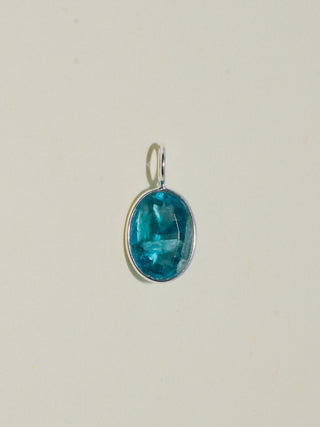 Pool Float Fluorite Oval Cut Charm in Sterling Silver