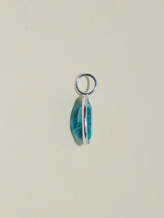 Pool Float Fluorite Oval Cut Charm in Sterling Silver