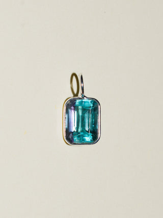 Gravitational Pull Fluorite Emerald Cut Charm in Sterling Silver