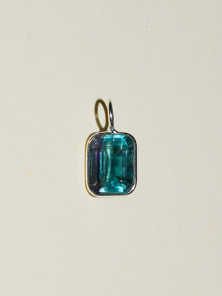 Gravitational Pull Fluorite Emerald Cut Charm in Sterling Silver