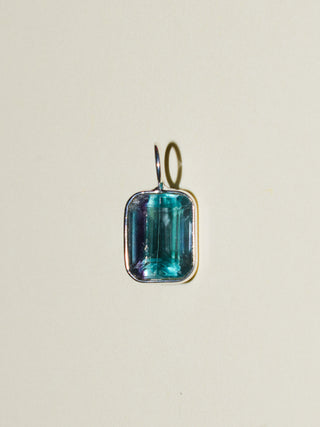 Gravitational Pull Fluorite Emerald Cut Charm in Sterling Silver