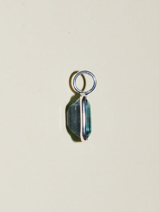 Gravitational Pull Fluorite Emerald Cut Charm in Sterling Silver
