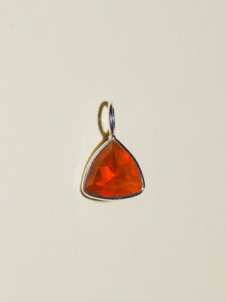 Enigma Fire Opal Trillion Cut Charm in Sterling Silver