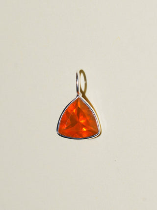 Enigma Fire Opal Trillion Cut Charm in Sterling Silver