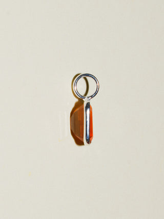 Sun Lust Fire Opal Emerald Cut Charm in Sterling Silver