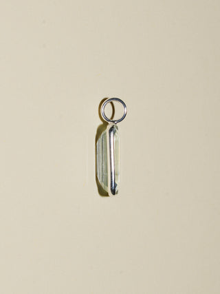 DND Aquamarine Emerald Cut Charm in Sterling Silver