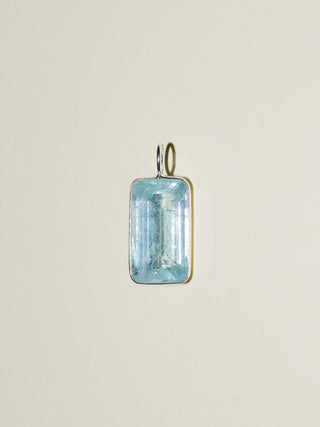 Above the Waves Aquamarine Emerald Cut Charm in Sterling Silver