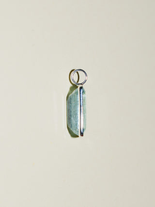 Above the Waves Aquamarine Emerald Cut Charm in Sterling Silver