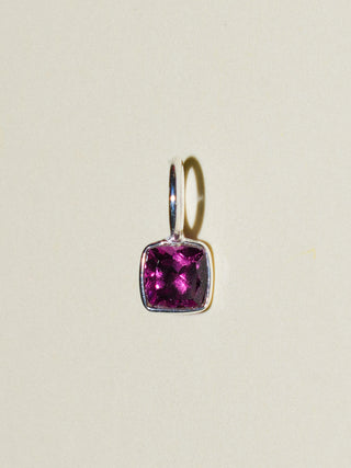 A Little Secret Garnet Square Cut Charm in Sterling Silver