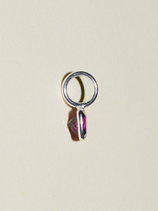 A Little Secret Garnet Square Cut Charm in Sterling Silver