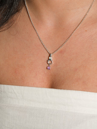 A Little Secret Garnet Square Cut Charm in Sterling Silver