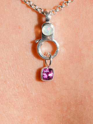 A Little Secret Garnet Square Cut Charm in Sterling Silver