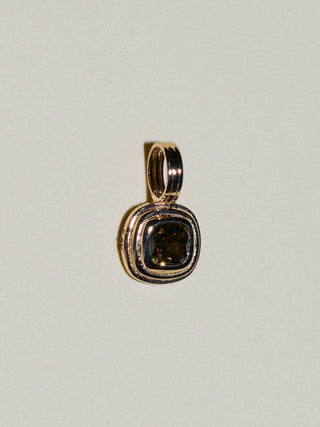 Limewash Yellow Green Diamond Triple Cushion Cut Charm in Yellow 14k Gold