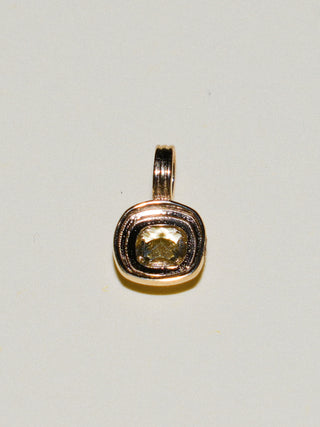On The Rocks Gray Diamond Triple Cushion Cut Charm in Yellow 14k Gold