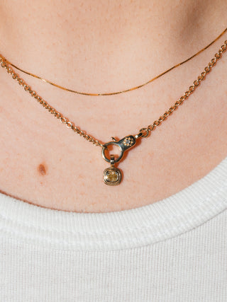 On The Rocks Gray Diamond Triple Cushion Cut Charm in Yellow 14k Gold