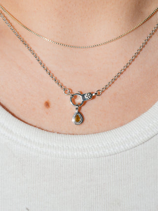 Raining Gold Yellow Diamond Triple Teardrop Cut Charm in Sterling Silver