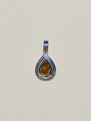 Raining Gold Yellow Diamond Triple Teardrop Cut Charm in Sterling Silver