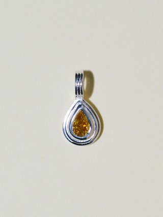 Raining Gold Yellow Diamond Triple Teardrop Cut Charm in Sterling Silver