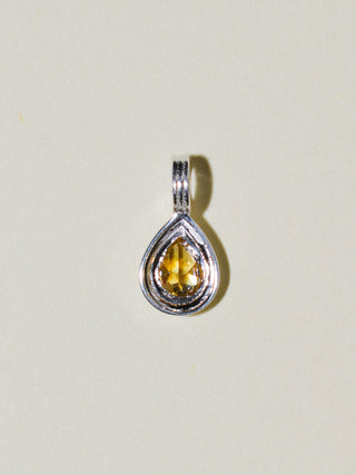 Raining Gold Yellow Diamond Triple Teardrop Cut Charm in Sterling Silver