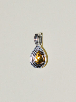 Raining Gold Yellow Diamond Triple Teardrop Cut Charm in Sterling Silver