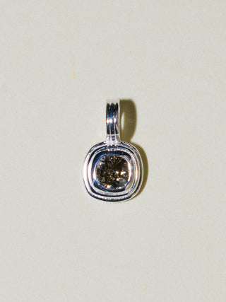 Heigh! Gray Diamond Triple Cushion Cut Charm in Sterling Silver
