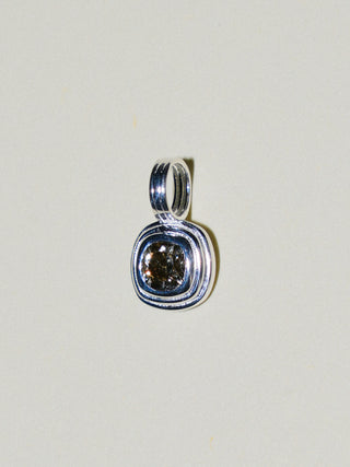 Heigh! Gray Diamond Triple Cushion Cut Charm in Sterling Silver